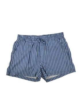 Market & Spruce Blue White Striped Linen Blend Pull-On Shorts Med Nautical Sail